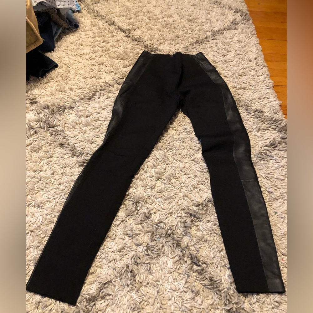 J. Crew Pixie Pants Black Leather Legging Skinny Ponte Pant 0 R